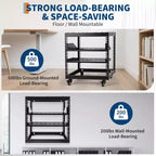Open Frame Server Rack with Adjustable Depth, Wall Mount and Floor Standing, 19-Inch Rackmount Compatible