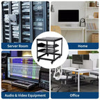Open Frame Server Rack with Adjustable Depth, Wall Mount and Floor Standing, 19-Inch Rackmount Compatible