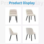 Set of 2 Upholstered Dining Chairs with Wood Legs