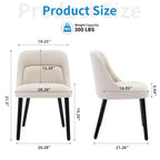 Set of 2 Upholstered Dining Chairs with Wood Legs