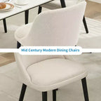 Set of 2 Upholstered Dining Chairs with Wood Legs