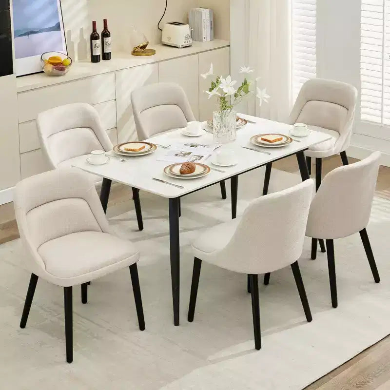 Set of 2 Upholstered Dining Chairs with Wood Legs
