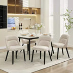 Set of 2 Upholstered Dining Chairs with Wood Legs