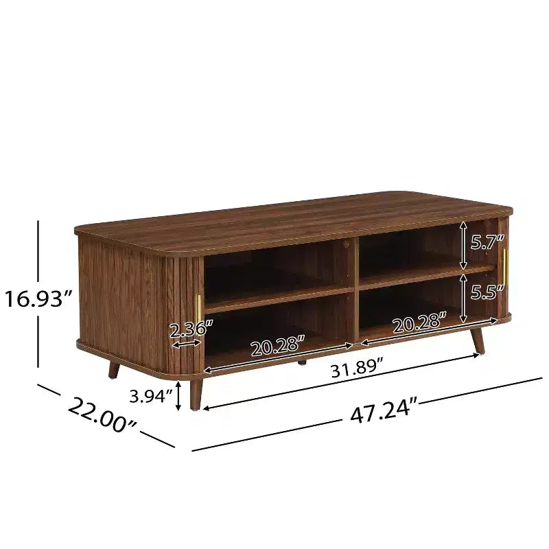 Nova Sliding Door Storage Coffee Table with Adjustable Shelves