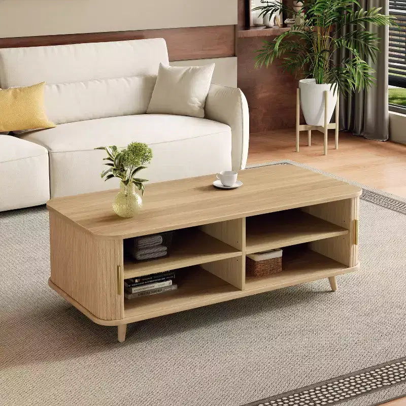 Nova Sliding Door Storage Coffee Table with Adjustable Shelves