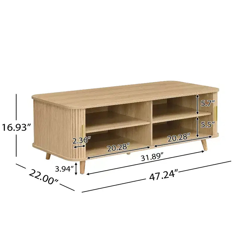 Nova Sliding Door Storage Coffee Table with Adjustable Shelves