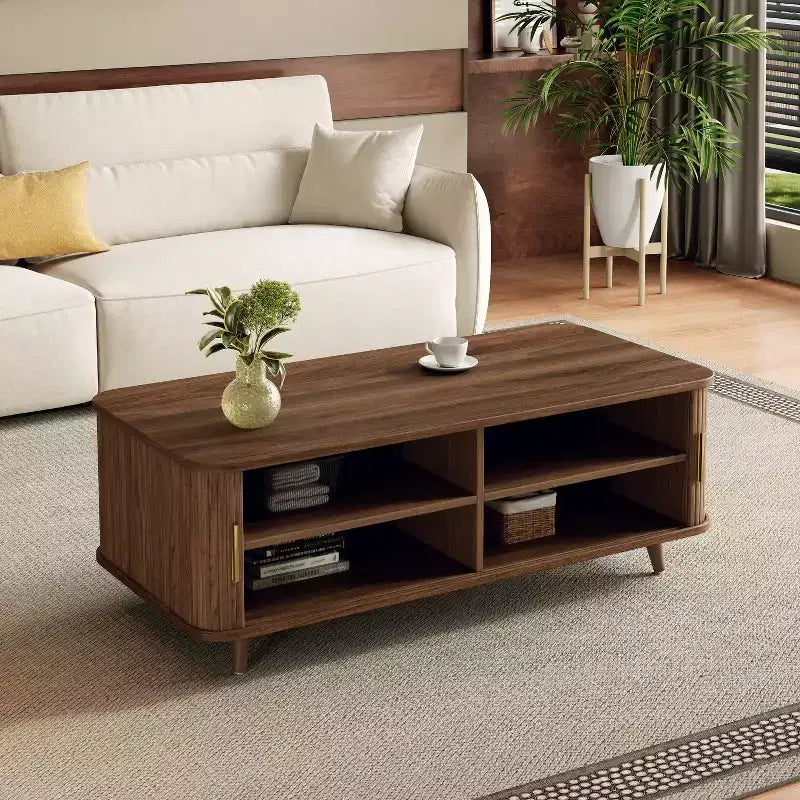 Nova Sliding Door Storage Coffee Table with Adjustable Shelves