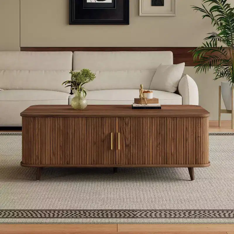 Nova Sliding Door Storage Coffee Table with Adjustable Shelves