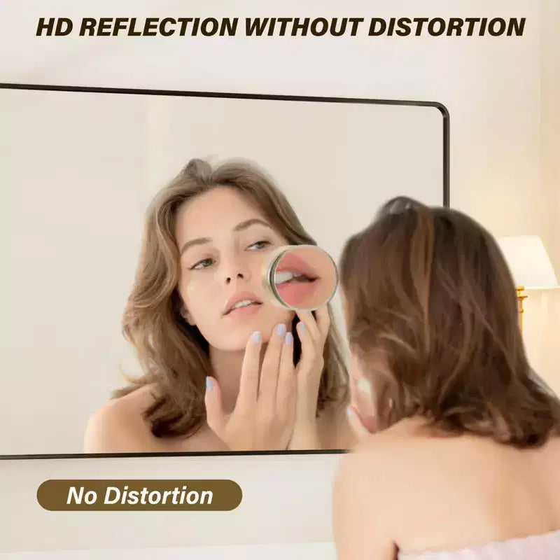 72 x 36 Black Metal Framed Wall Mirror with 3X Magnifying Mirror, Hangs Horizontally or Vertically