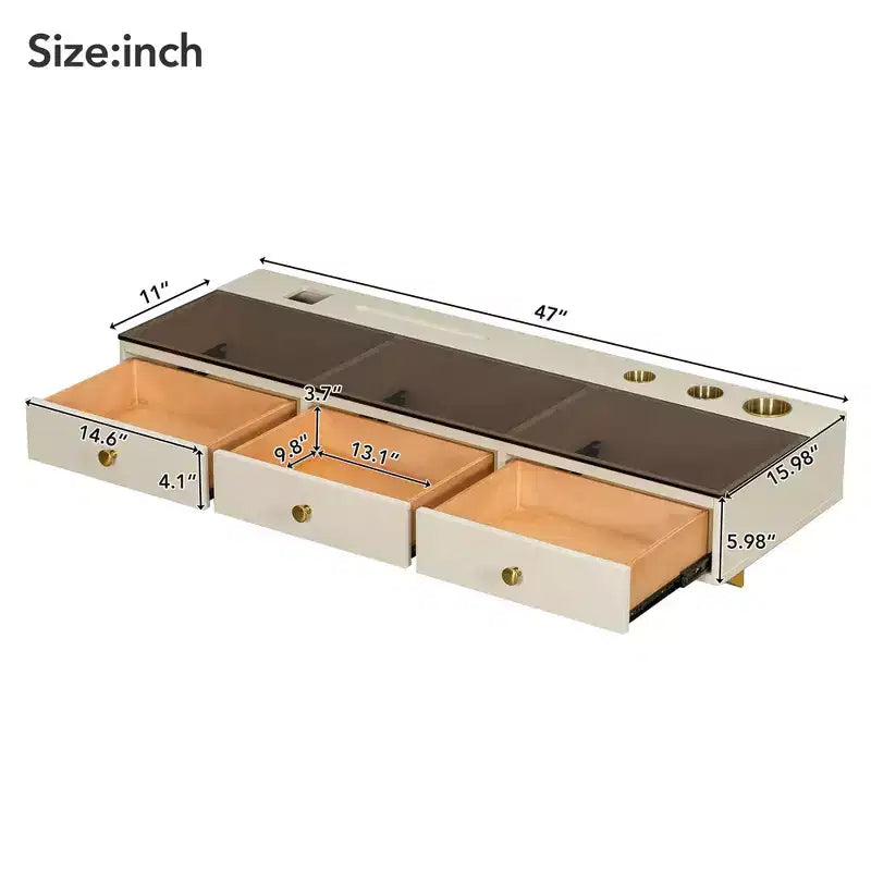 Wall-Mounted Floating Vanity Table with Drawers