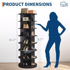 7-Tier Rotating Shoe Rack Tower