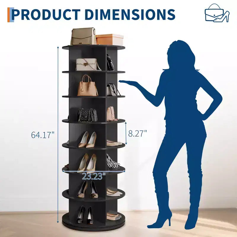7-Tier Rotating Shoe Rack Tower
