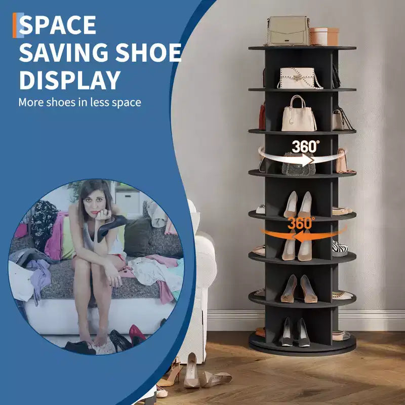 7-Tier Rotating Shoe Rack Tower