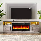 70" Wooden TV Stand for TVs Up to 75", Entertainment Center with Storage and Electric Fireplace Compatibility