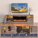 70" Wooden TV Stand for TVs Up to 75", Entertainment Center with Storage and Electric Fireplace Compatibility