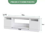 70" Wooden TV Stand for TVs Up to 75", Entertainment Center with Storage and Electric Fireplace Compatibility