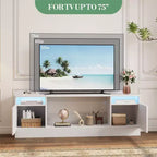 70" Wooden TV Stand for TVs Up to 75", Entertainment Center with Storage and Electric Fireplace Compatibility