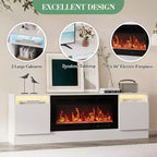 70" Wooden TV Stand for TVs Up to 75", Entertainment Center with Storage and Electric Fireplace Compatibility