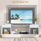 70" Wooden TV Stand for TVs Up to 75", Entertainment Center with Storage and Electric Fireplace Compatibility