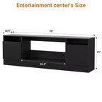70" Wooden TV Stand for TVs Up to 75", Entertainment Center with Storage and Electric Fireplace Compatibility