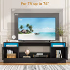 70" Wooden TV Stand for TVs Up to 75", Entertainment Center with Storage and Electric Fireplace Compatibility