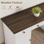 60-Inch Home Office Desk with Drawers and Charging Station