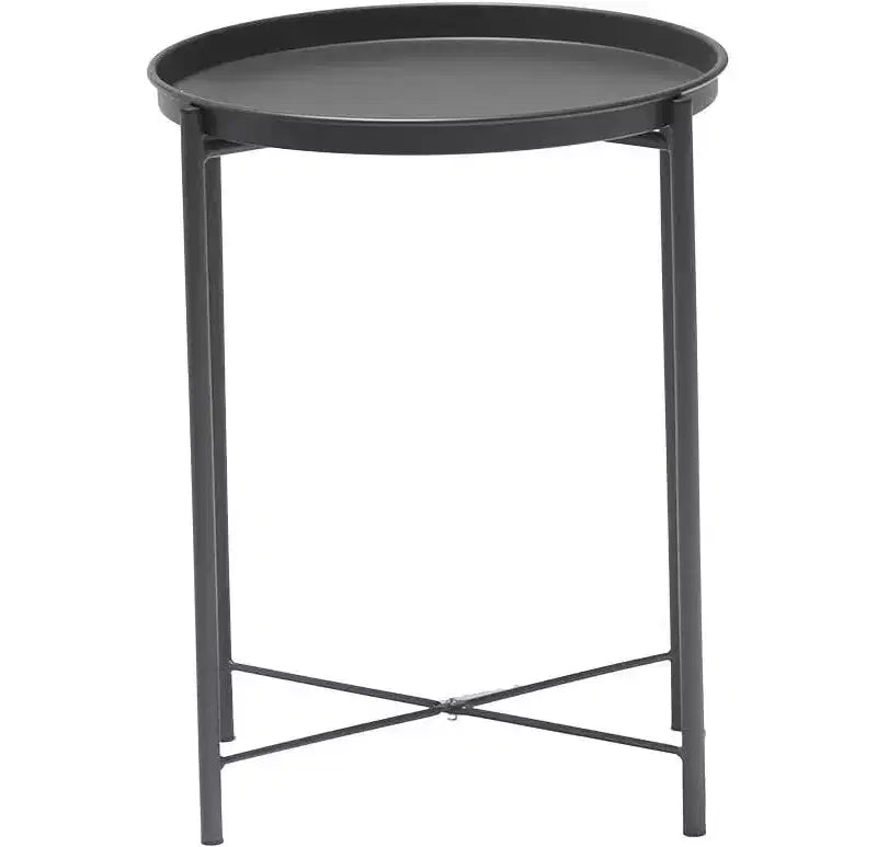 45 in. White Square Steel End Table