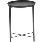 45 in. White Square Steel End Table