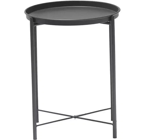 45 in. White Square Steel End Table
