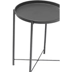45 in. White Square Steel End Table
