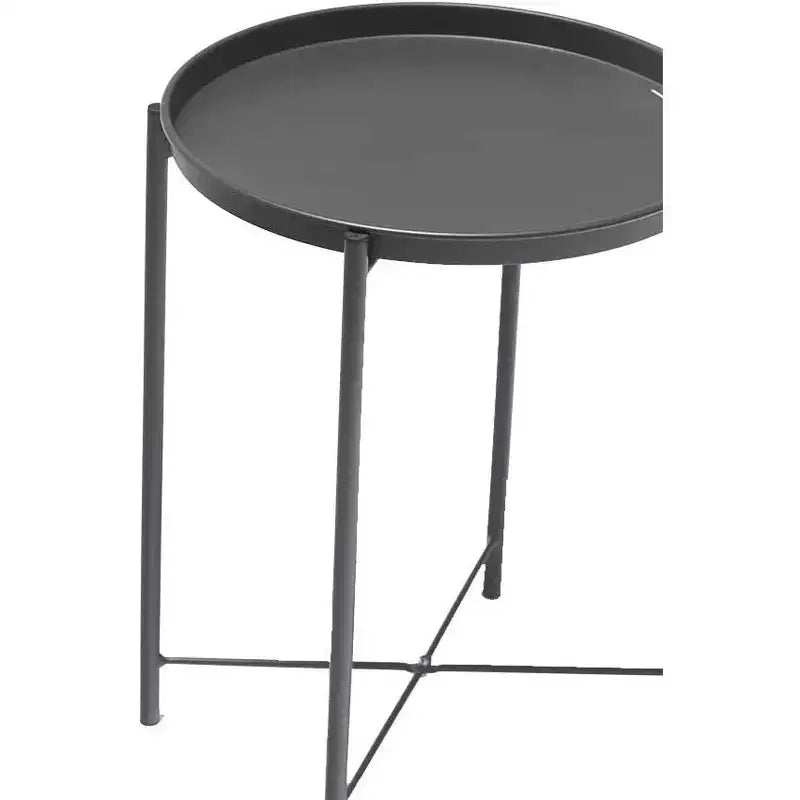 45 in. White Square Steel End Table