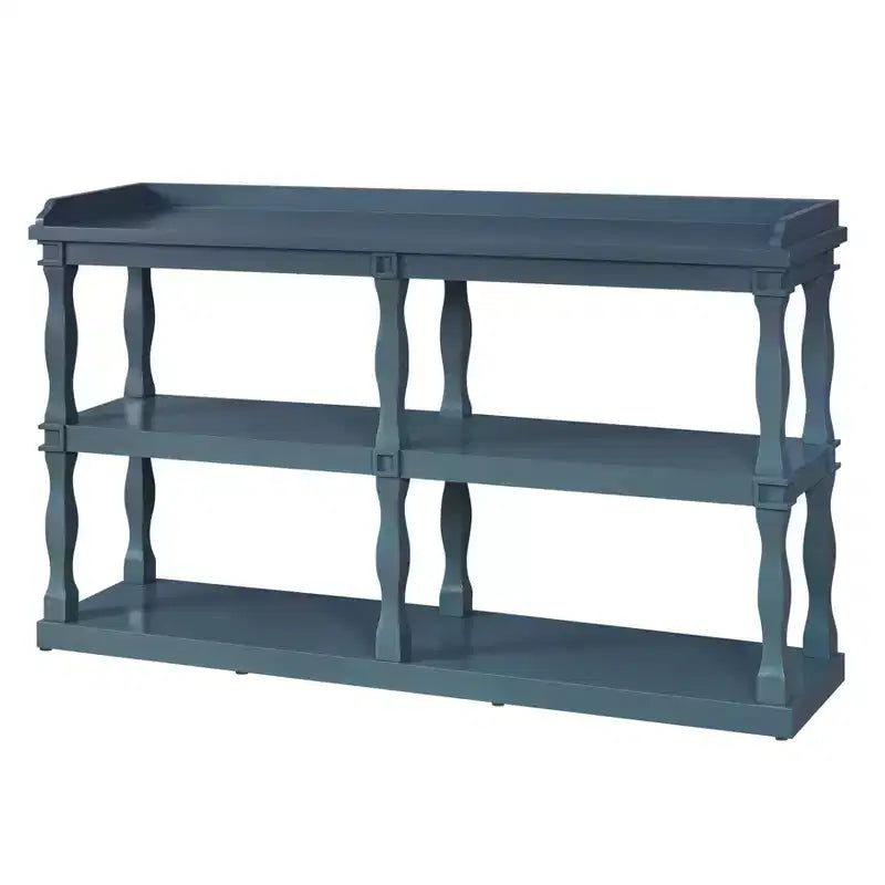 Entryway Console Table with 3-Tier Open Storage and Column-Style Legs