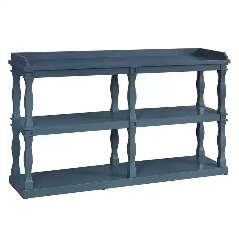 Entryway Console Table with 3-Tier Open Storage and Column-Style Legs