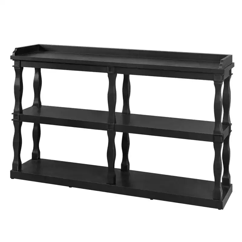 Entryway Console Table with 3-Tier Open Storage and Column-Style Legs