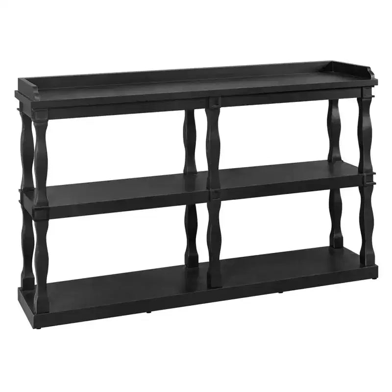 Entryway Console Table with 3-Tier Open Storage and Column-Style Legs