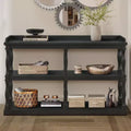 Entryway Console Table with 3-Tier Open Storage and Column-Style Legs