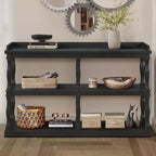 Entryway Console Table with 3-Tier Open Storage and Column-Style Legs