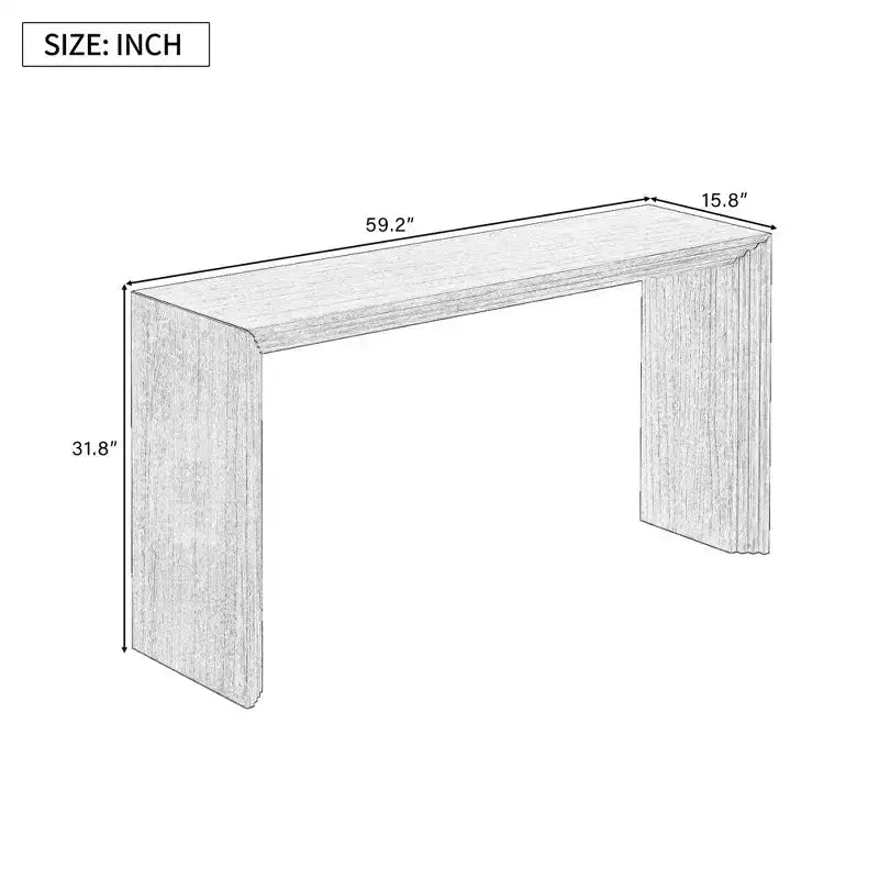 Modern Console Table with Paulownia Veneer Top, 59" Entryway Accent Table for Foyer and Living Room