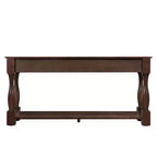 61-Inch Vintage Pine Console Table with 3 Drawers and Bottom Shelf