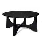 Round Coffee Table with Sculptural Base, Black
