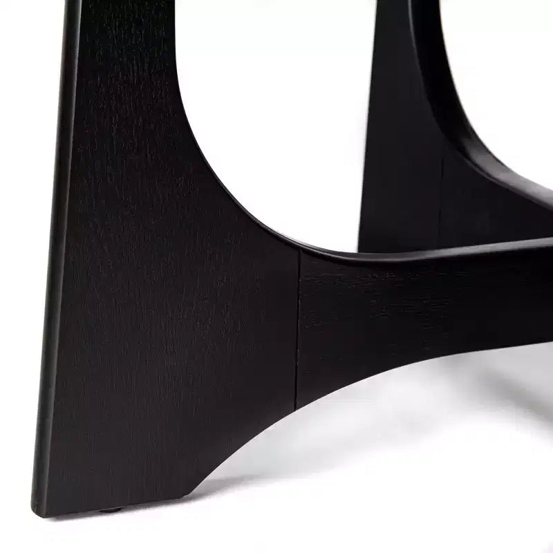 Round Coffee Table with Sculptural Base, Black