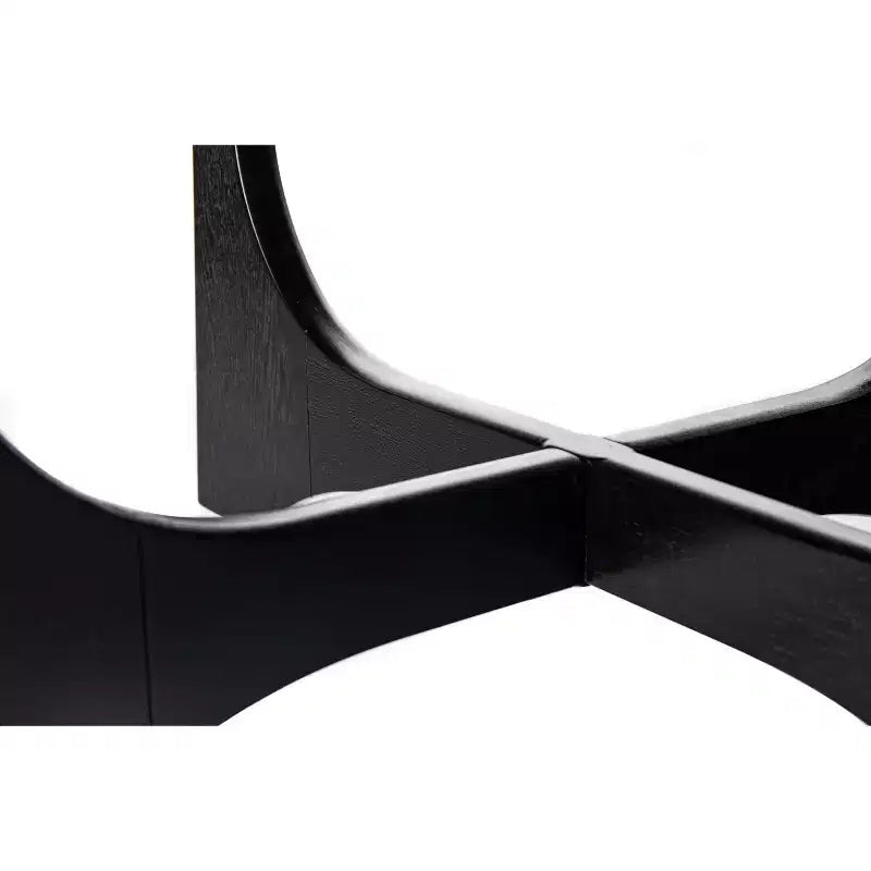 Round Coffee Table with Sculptural Base, Black