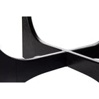 Round Coffee Table with Sculptural Base, Black