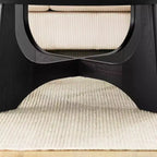 Round Coffee Table with Sculptural Base, Black
