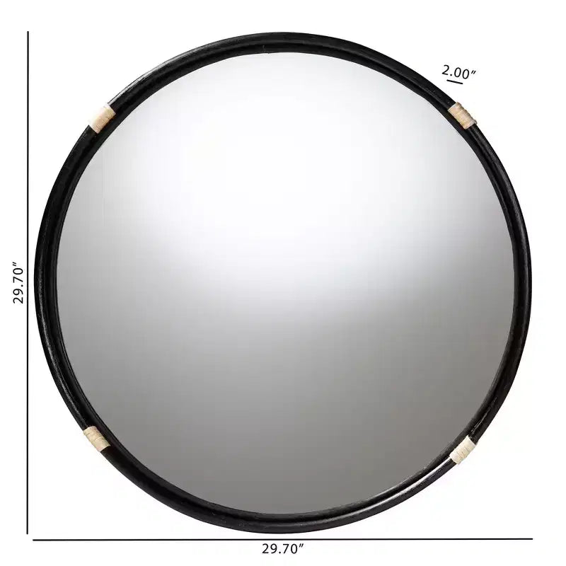 Round Rattan Wall Mirror