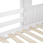 Twin over Full Playhouse Bunk Bed with Roof and Windows
