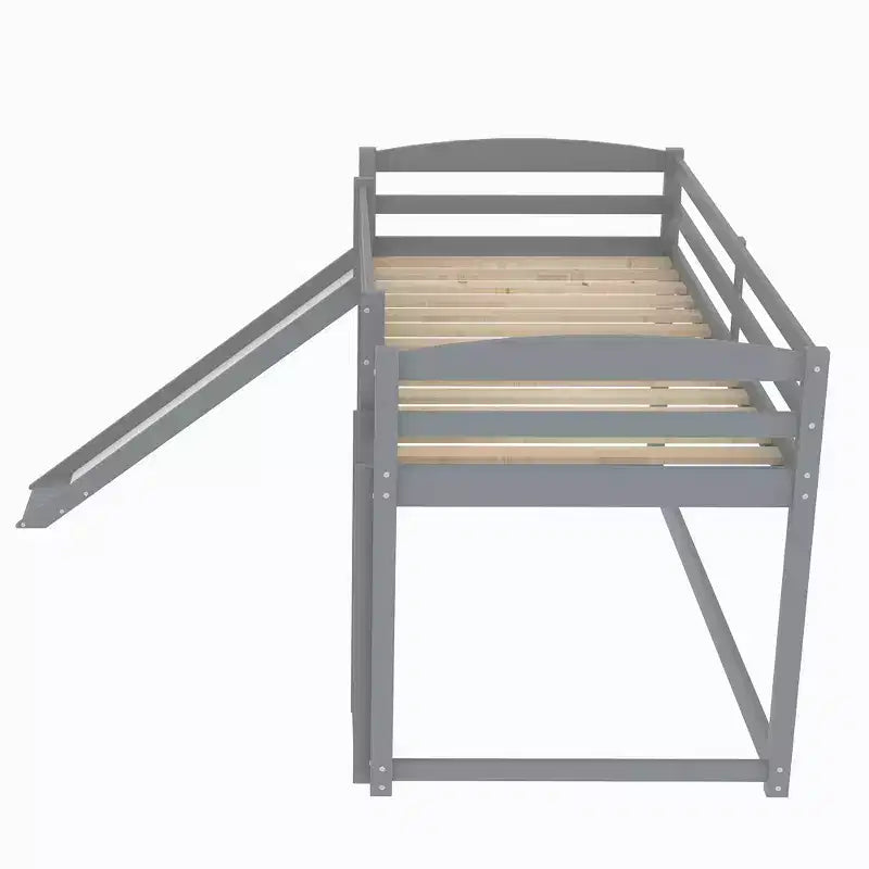 Twin over Twin Bunk Bed with Slide and Ladder