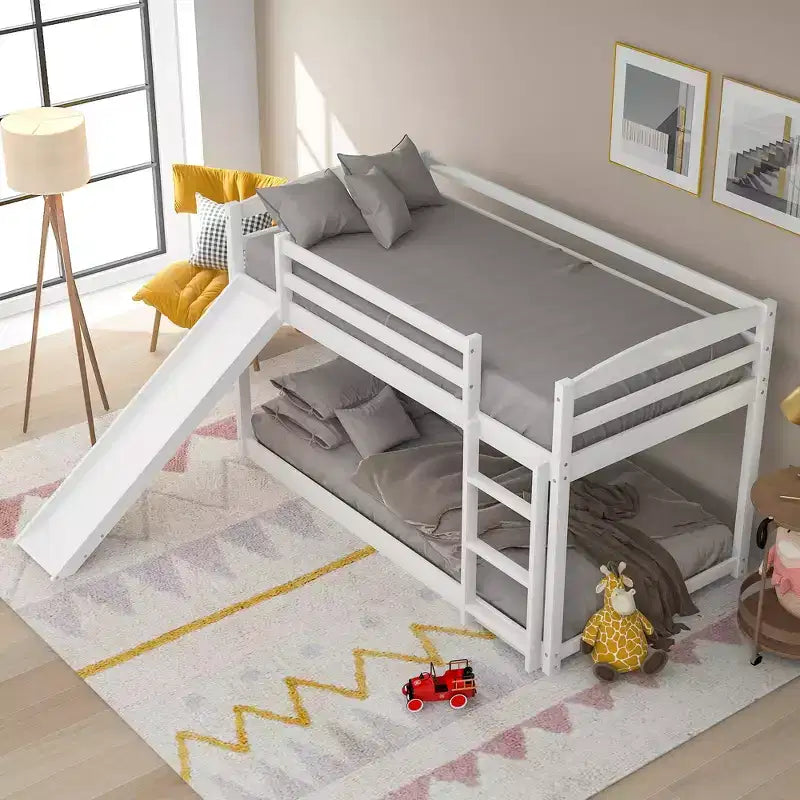 Twin over Twin Bunk Bed with Slide and Ladder