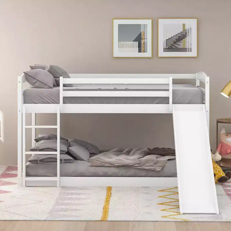Twin over Twin Bunk Bed with Slide and Ladder