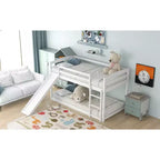 Twin over Twin Bunk Bed with Slide and Ladder